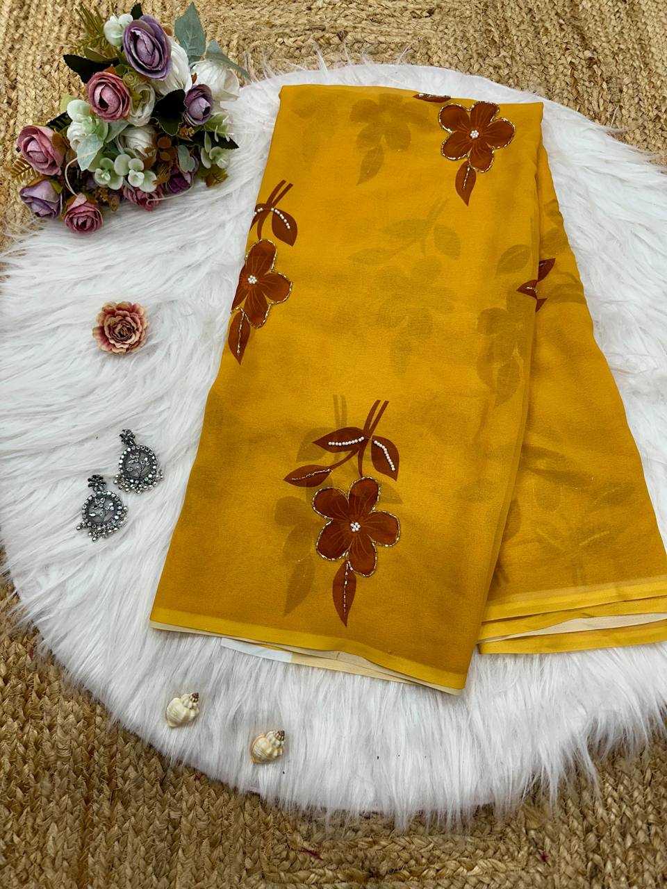 Ynf Georgette KESH509 105 Sarees Wholesale Designer Sarees Fancy Sarees Ladies Sarees Manufacturer