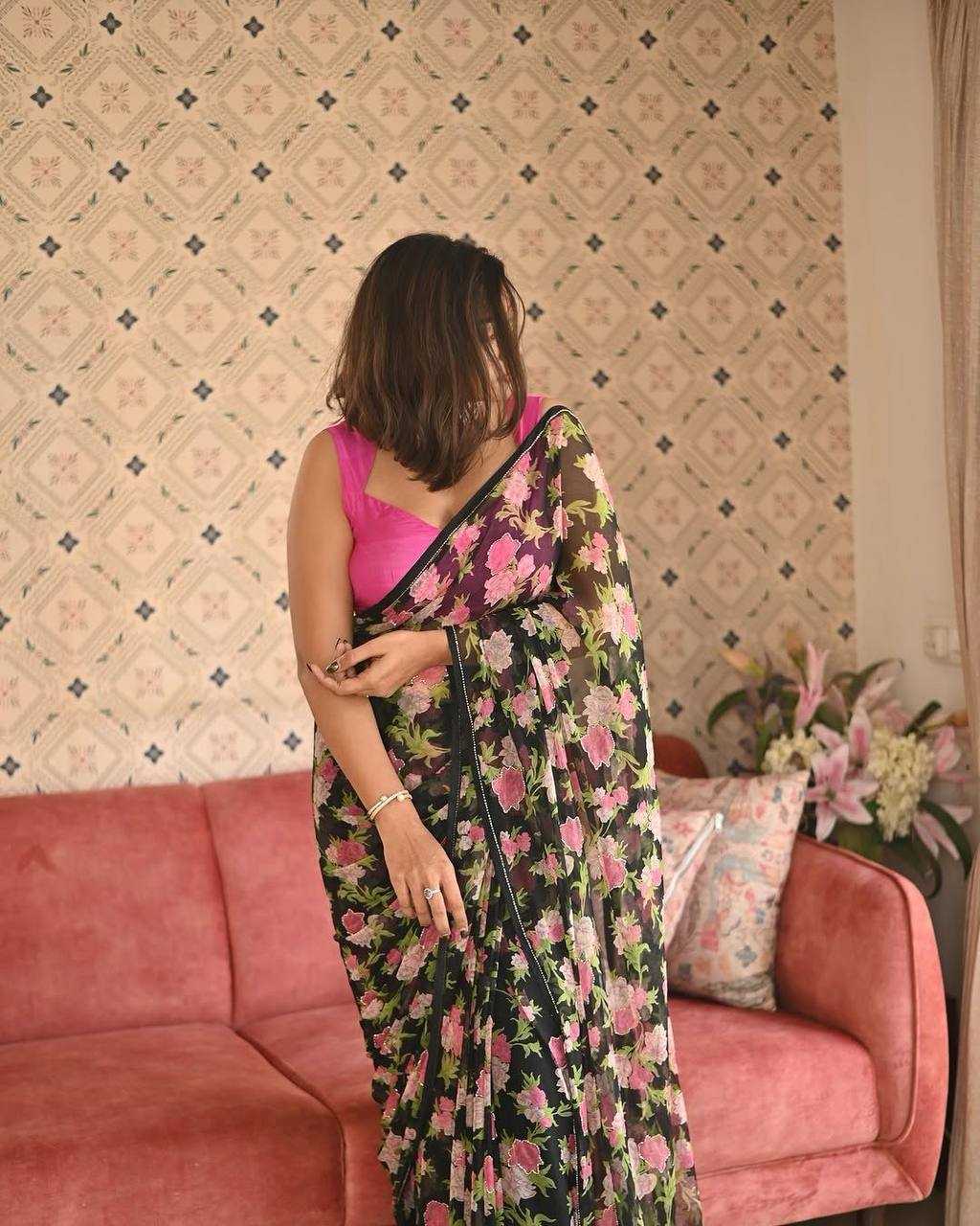 Ynf Georgette KESH509 114 Sarees Wholesale Designer Sarees Fancy Sarees Ladies Sarees Manufacturer