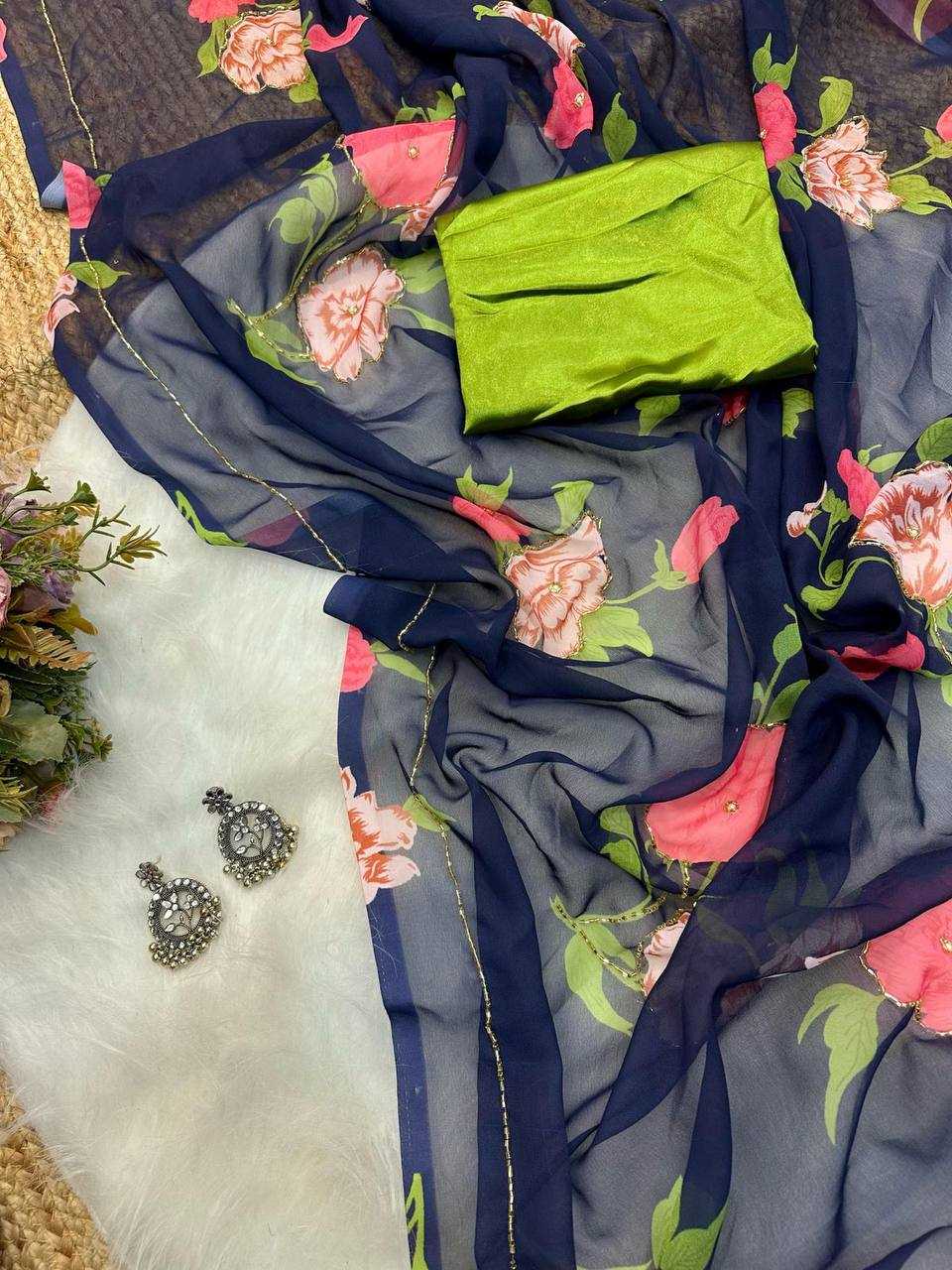 Ynf Georgette KESH509 114 Sarees Wholesale Designer Sarees Fancy Sarees Ladies Sarees Manufacturer