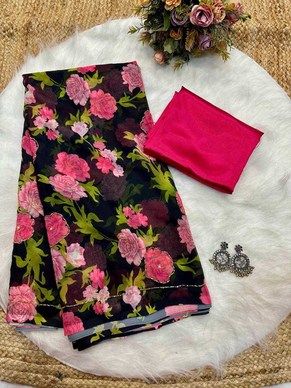 Ynf Georgette KESH509 114 Sarees Wholesale Designer Sarees Fancy Sarees Ladies Sarees Manufacturer