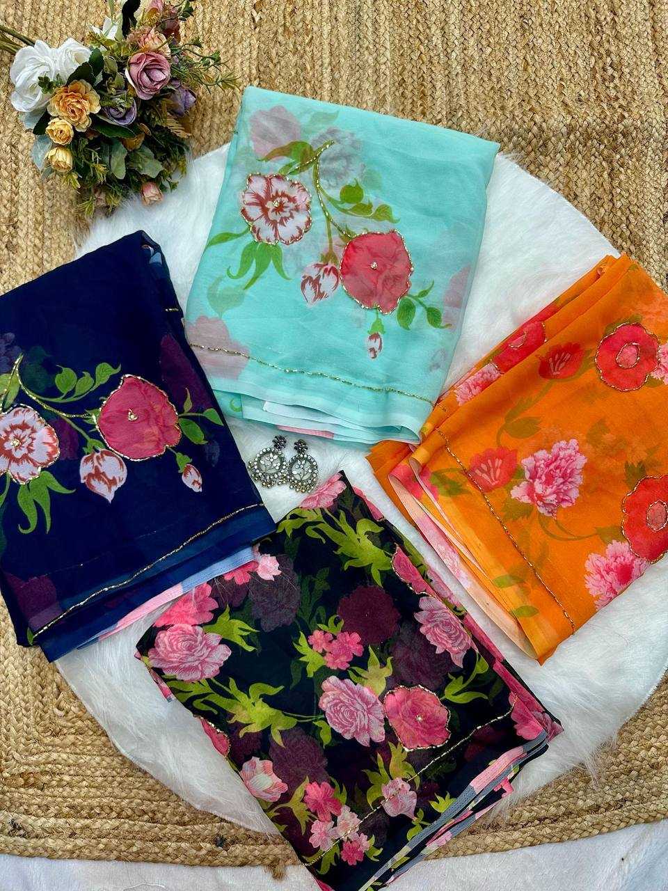 Ynf Georgette KESH509 114 Sarees Wholesale Designer Sarees Fancy Sarees Ladies Sarees Manufacturer