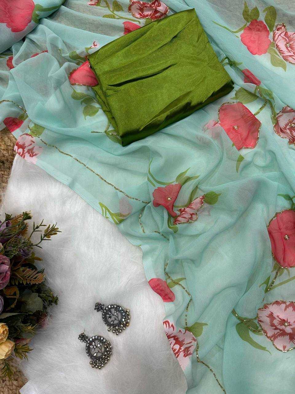 Ynf Georgette KESH509 114 Sarees Wholesale Designer Sarees Fancy Sarees Ladies Sarees Manufacturer