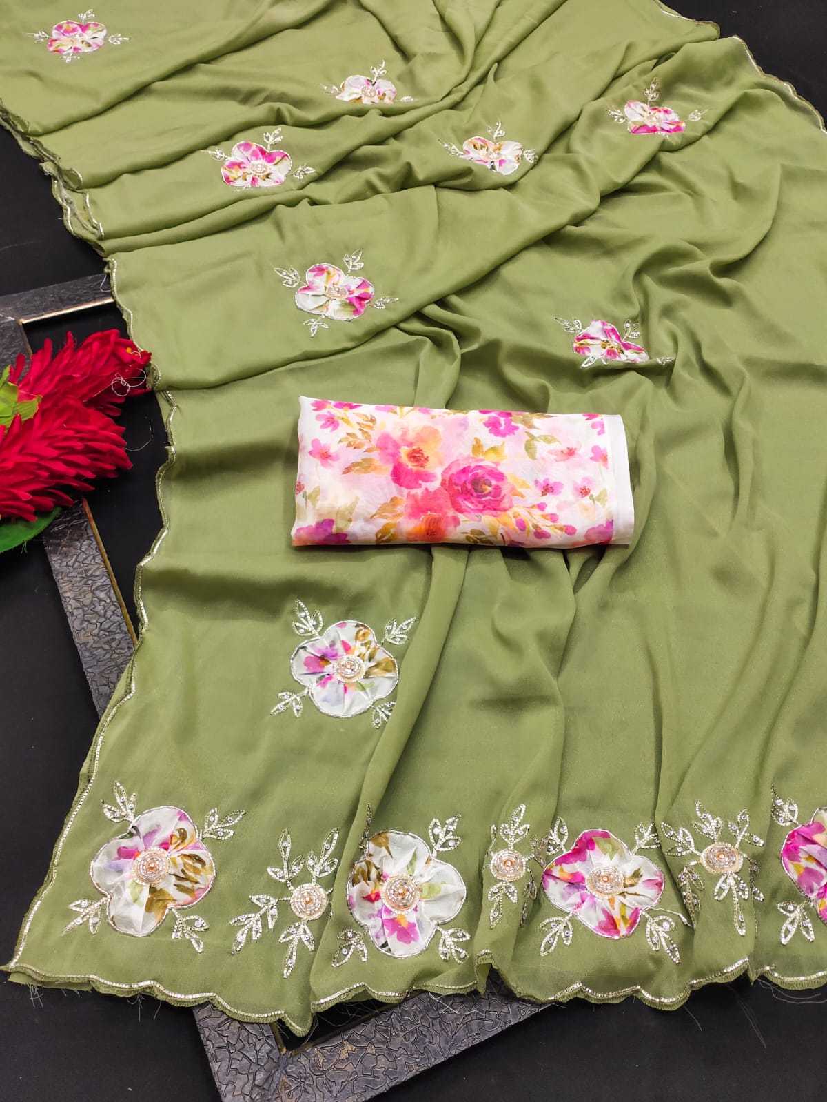 Ynf Georgette KESH514 135 Sarees Wholesale Designer Sarees Party Wear Sarees Fancy Sarees Manufacturer