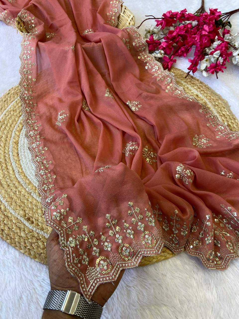 Ynf Georgette KESH514 143 Sarees Wholesale Designer Sarees Sequins Work Saree Manufacturer
