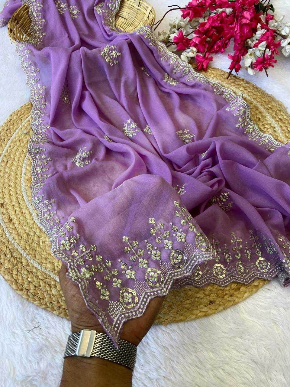 Ynf Georgette KESH514 143 Sarees Wholesale Designer Sarees Sequins Work Saree Manufacturer