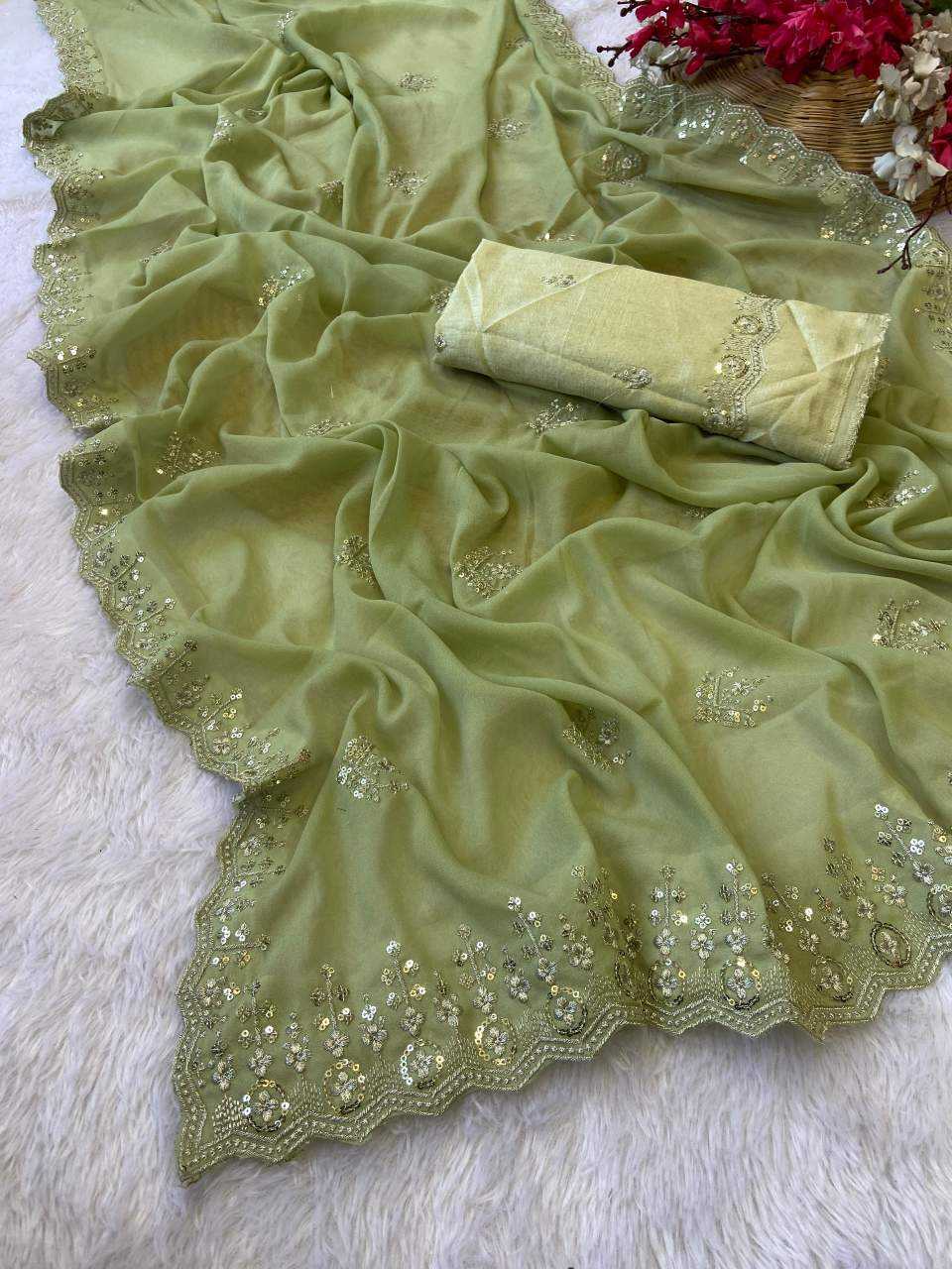 Ynf Georgette KESH514 143 Sarees Wholesale Designer Sarees Sequins Work Saree Manufacturer
