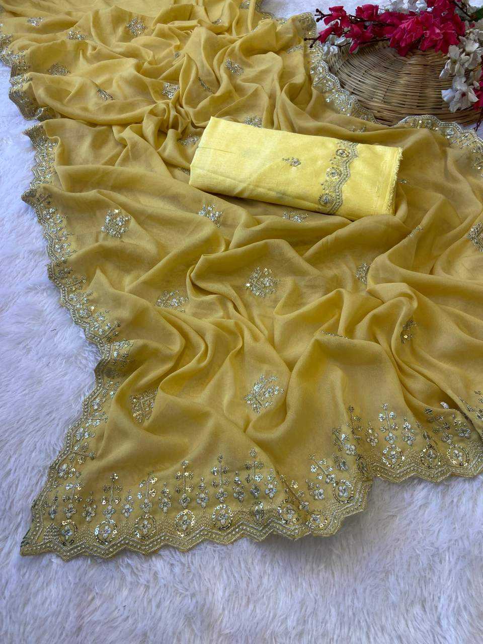Ynf Georgette KESH514 143 Sarees Wholesale Designer Sarees Sequins Work Saree Manufacturer