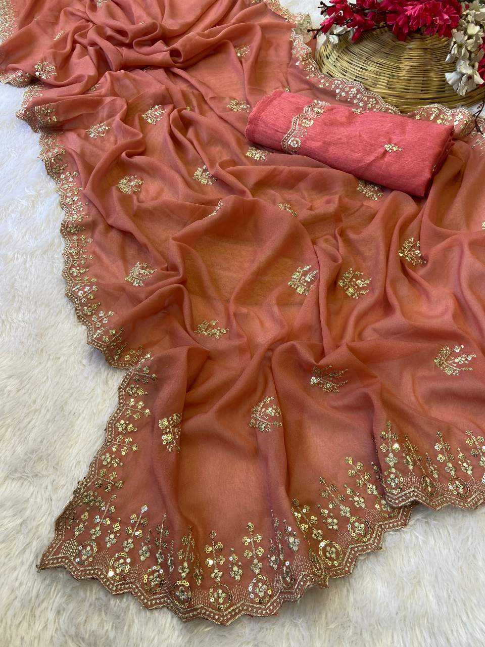 Ynf Georgette KESH514 143 Sarees Wholesale Designer Sarees Sequins Work Saree Manufacturer