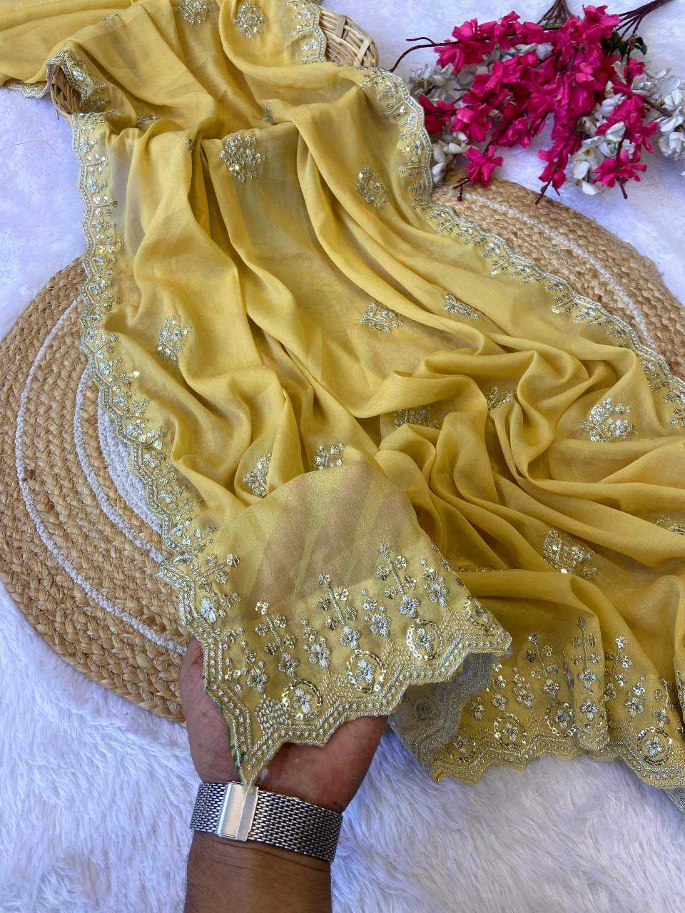 Ynf Georgette KESH514 143 Sarees Wholesale Designer Sarees Sequins Work Saree Manufacturer
