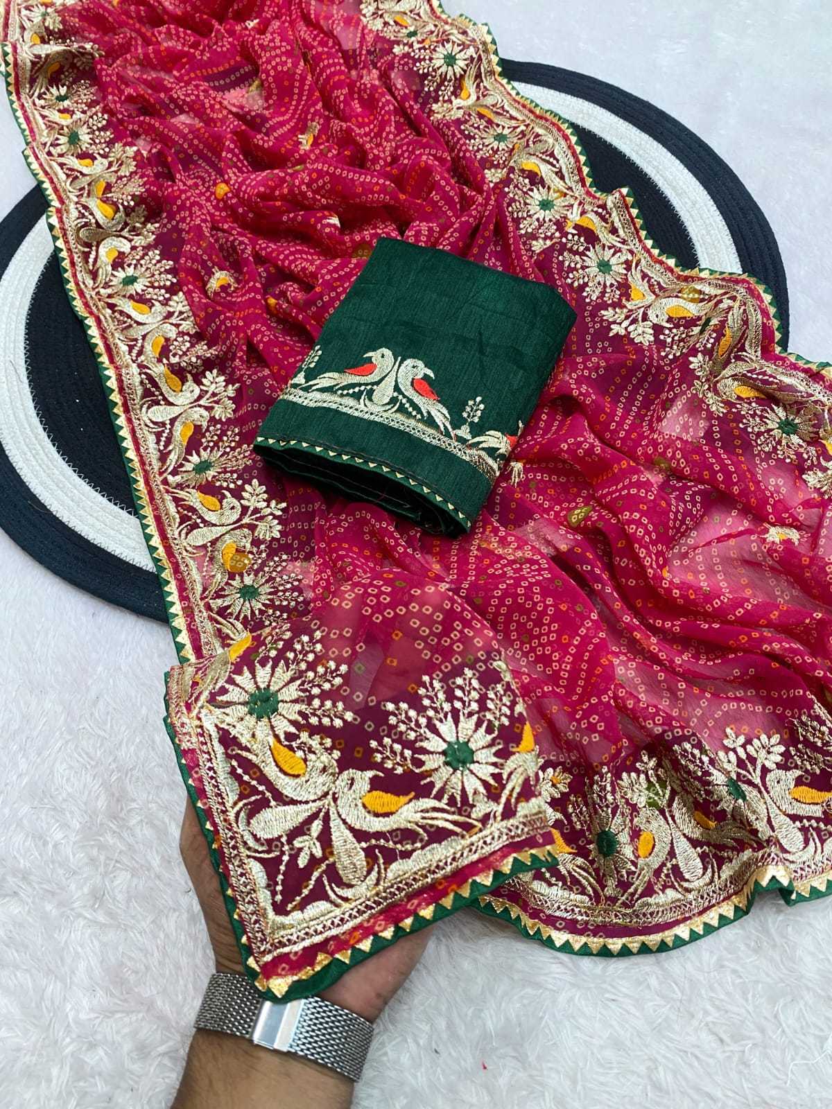 Ynf Georgette KESH514 150 Sarees Wholesale Printed Sarees Zari Border Sarees Manufacturer