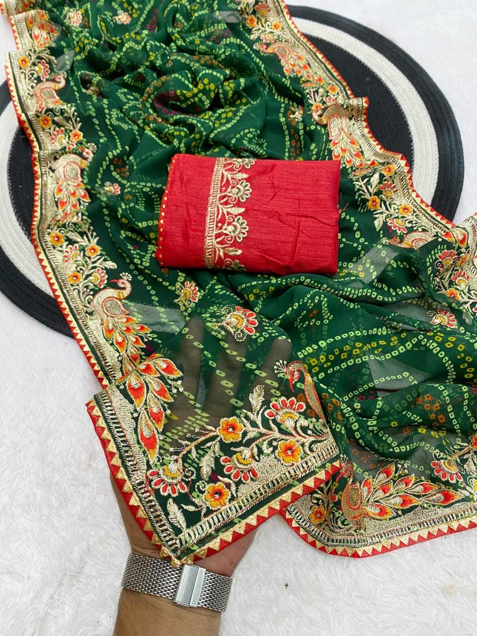 Ynf Georgette KESH514 151 Sarees Wholesale Designer Sarees Embroidered Sarees Manufacturer