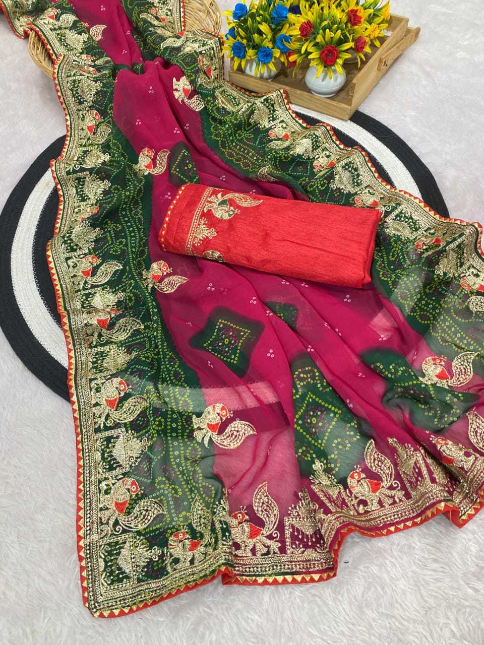 Ynf Georgette KESH514 152 Sarees Wholesale Printed Sarees Embroidered Sarees Manufacturer