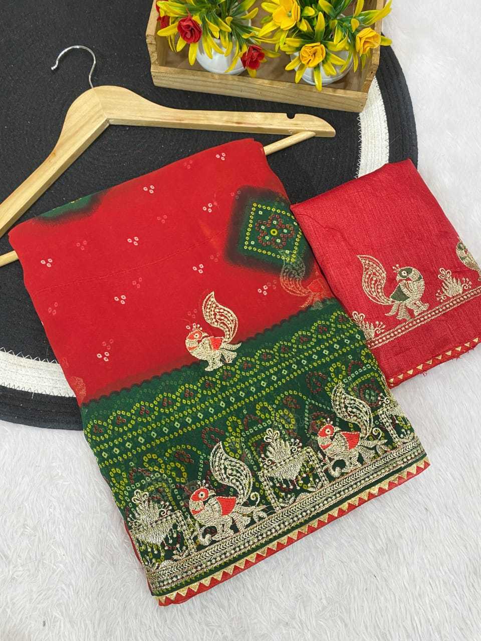 Ynf Georgette KESH514 152 Sarees Wholesale Printed Sarees Embroidered Sarees Manufacturer