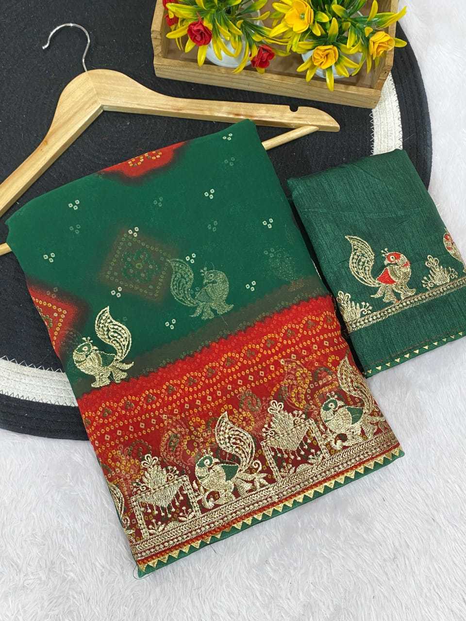 Ynf Georgette KESH514 152 Sarees Wholesale Printed Sarees Embroidered Sarees Manufacturer