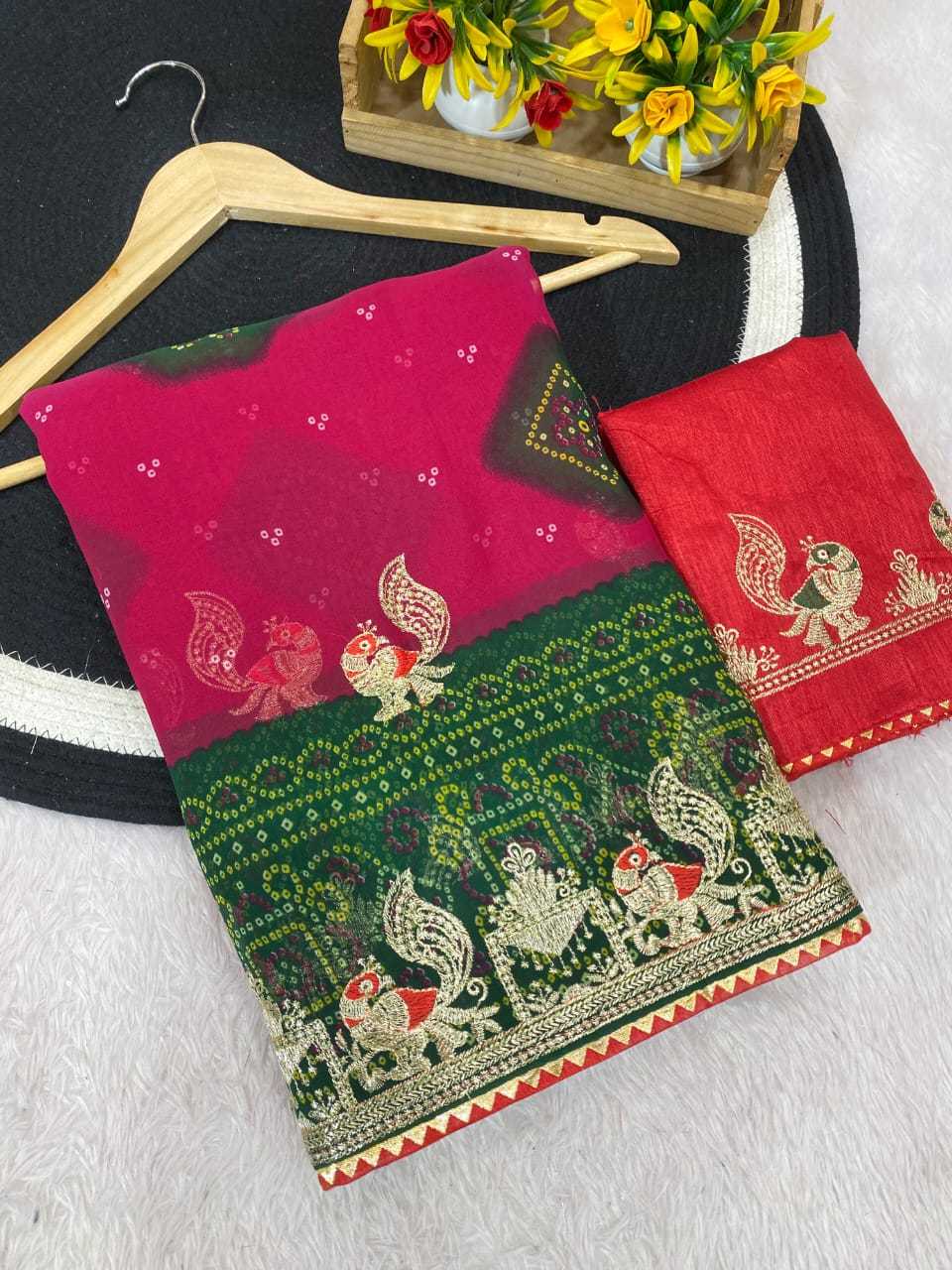 Ynf Georgette KESH514 152 Sarees Wholesale Printed Sarees Embroidered Sarees Manufacturer