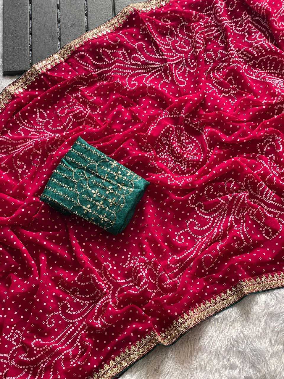 Ynf Georgette KESH516 9275 Sarees Wholesale Party Wear Sarees Fancy Sarees Bandhani Sarees Manufacturer