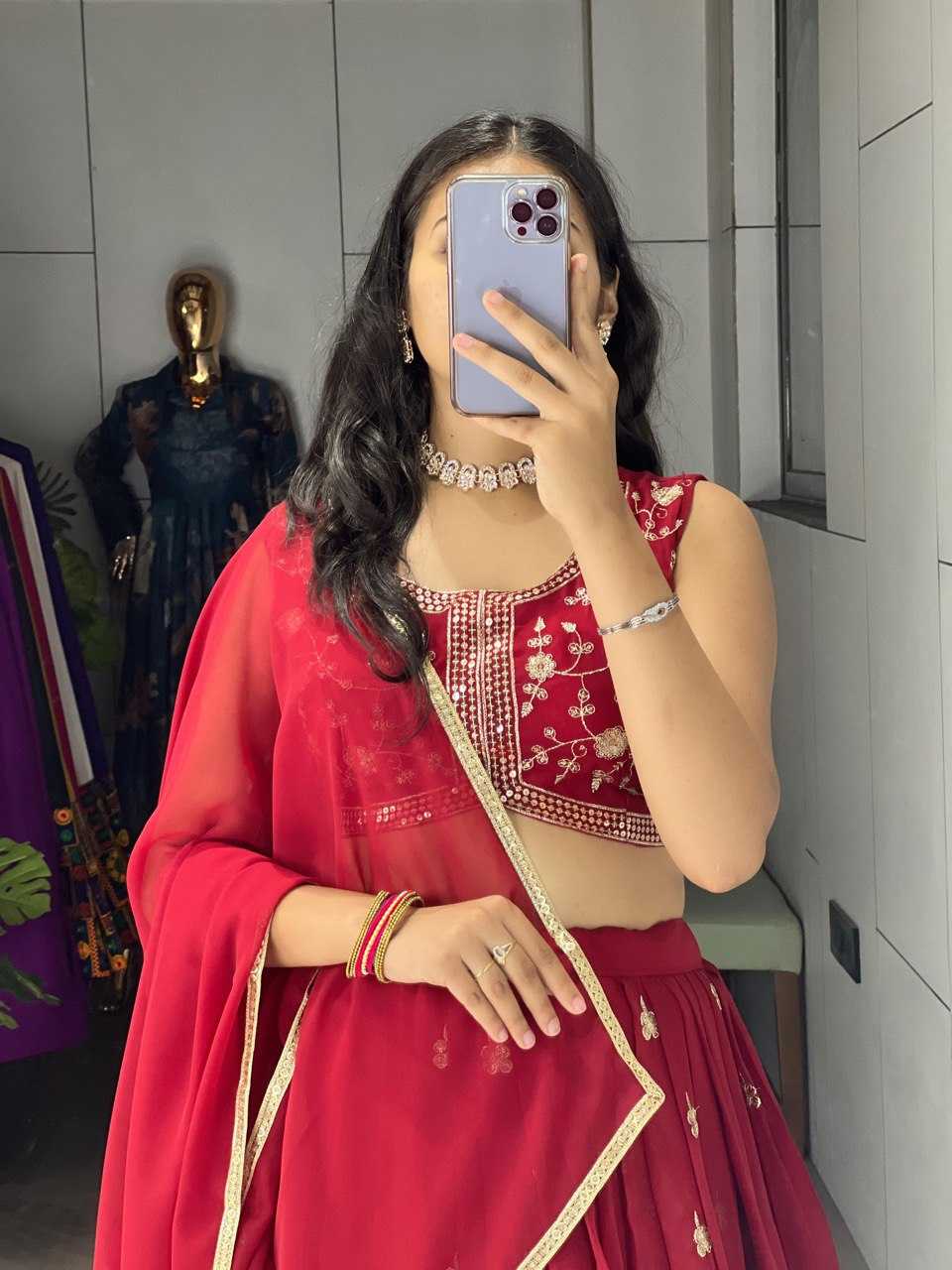 Ynf Georgette RIN119 9036 Lehengas Wholesale Fancy Lehenga Traditional Lehenga Rajwada Lehenga Embroidered Lehenga Manufacturer