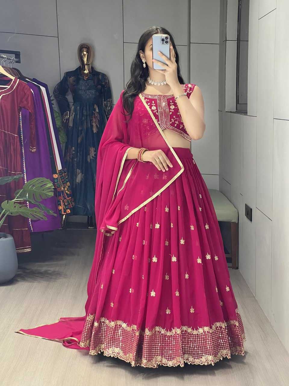 Ynf Georgette RIN119 9036 Lehengas Wholesale Fancy Lehenga Traditional Lehenga Rajwada Lehenga Embroidered Lehenga Manufacturer