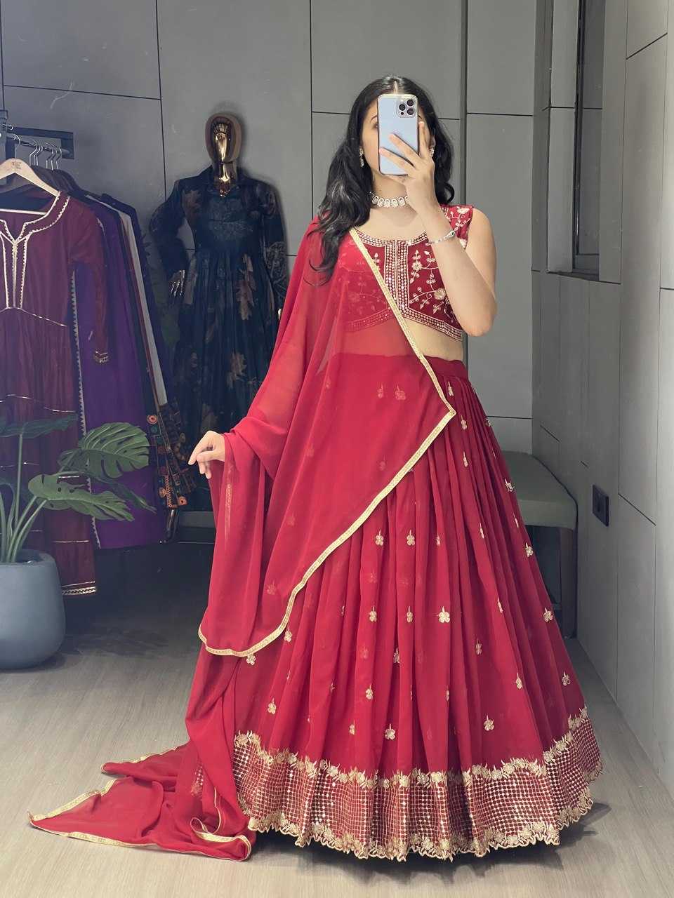 Ynf Georgette RIN119 9036 Lehengas Wholesale Fancy Lehenga Traditional Lehenga Rajwada Lehenga Embroidered Lehenga Manufacturer