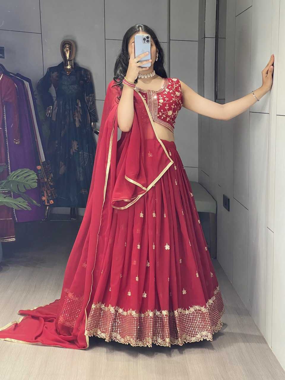Ynf Georgette RIN119 9036 Lehengas Wholesale Fancy Lehenga Traditional Lehenga Rajwada Lehenga Embroidered Lehenga Manufacturer