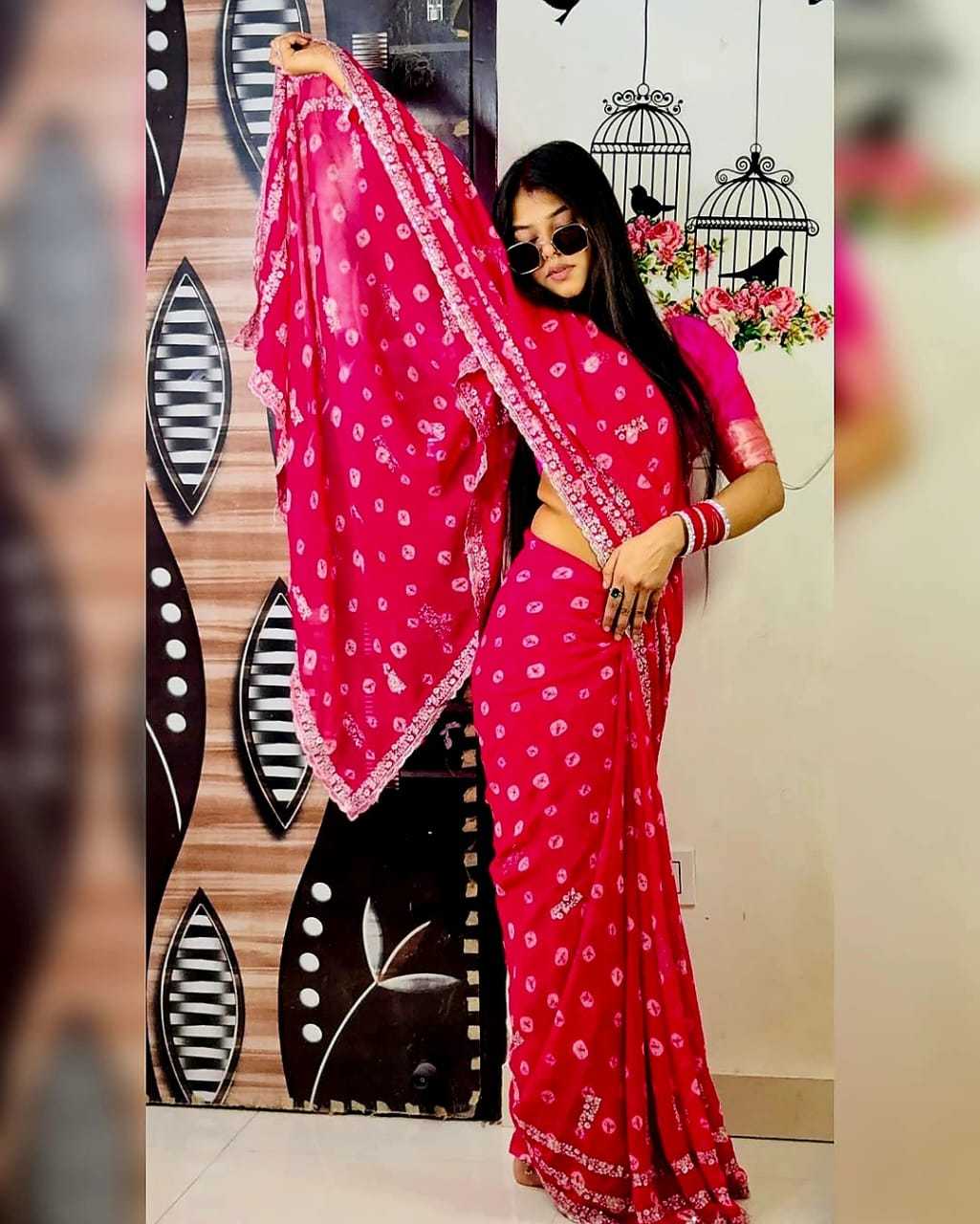 Ynf Georgette RIN128 bandej panel Sarees Wedding Collections Festive Collections Wholesale Georgette Sarees Sequence Sarees Butta Sarees Manufacturer