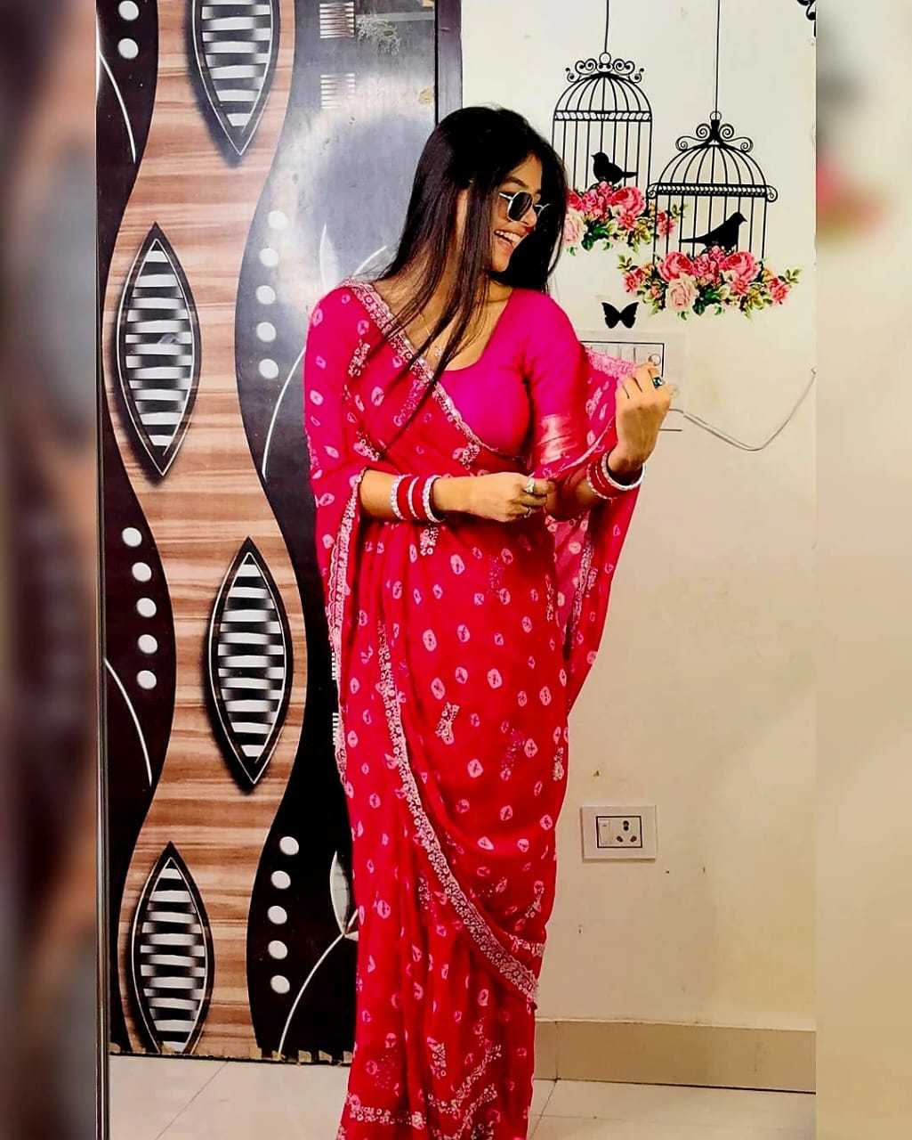 Ynf Georgette RIN128 bandej panel Sarees Wedding Collections Festive Collections Wholesale Georgette Sarees Sequence Sarees Butta Sarees Manufacturer