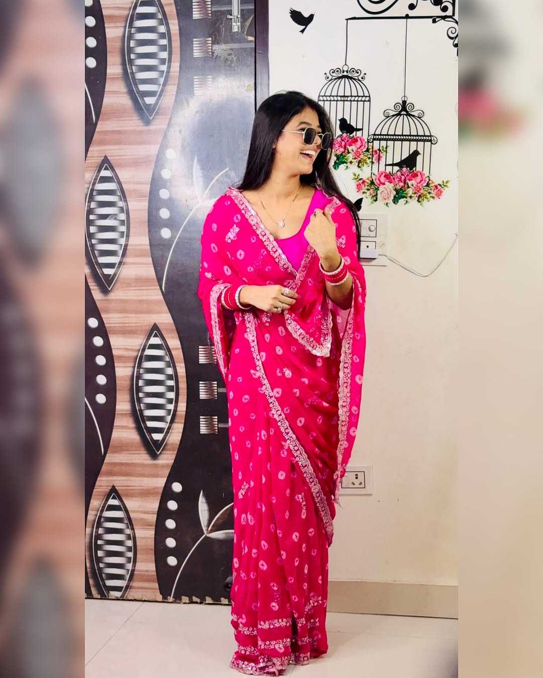 Ynf Georgette RIN128 bandej panel Sarees Wedding Collections Festive Collections Wholesale Georgette Sarees Sequence Sarees Butta Sarees Manufacturer