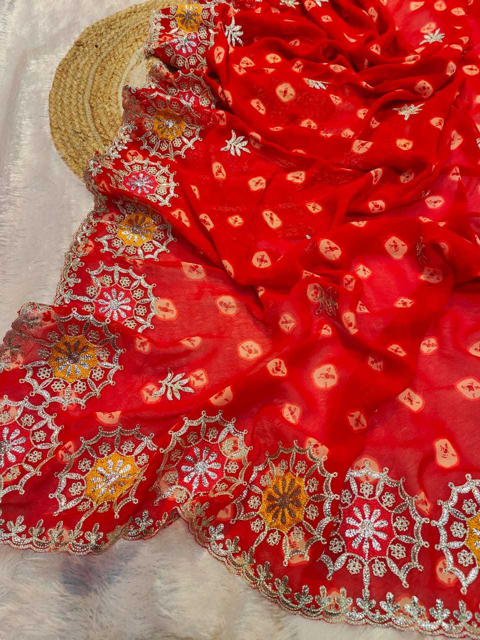 Ynf Georgette RIN128 JK 146 Sarees Wedding Collections Festive Collections Wholesale Georgette Sarees Butta Sarees Cutwork Saree Manufacturer