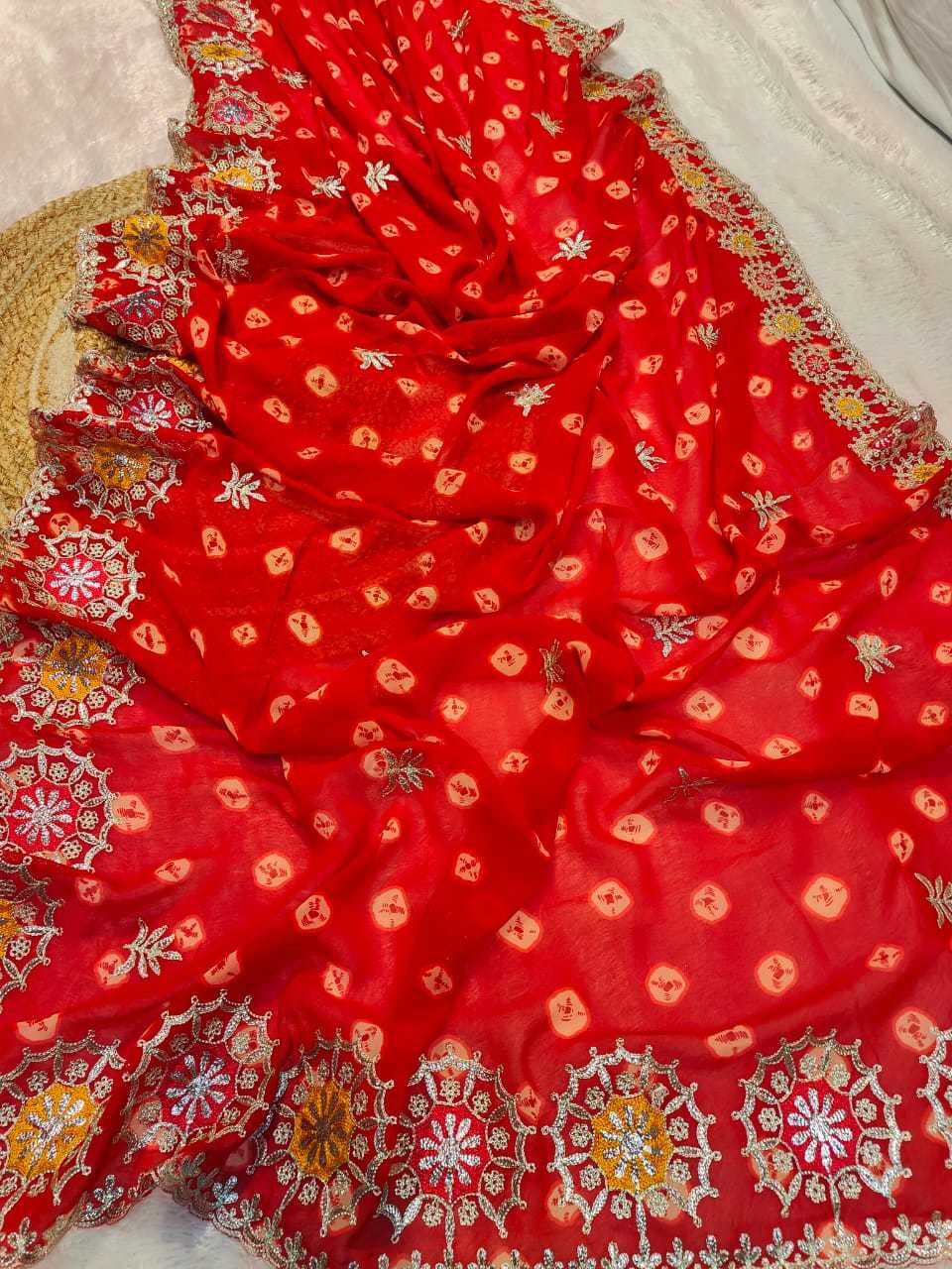 Ynf Georgette RIN128 JK 146 Sarees Wedding Collections Festive Collections Wholesale Georgette Sarees Butta Sarees Cutwork Saree Manufacturer