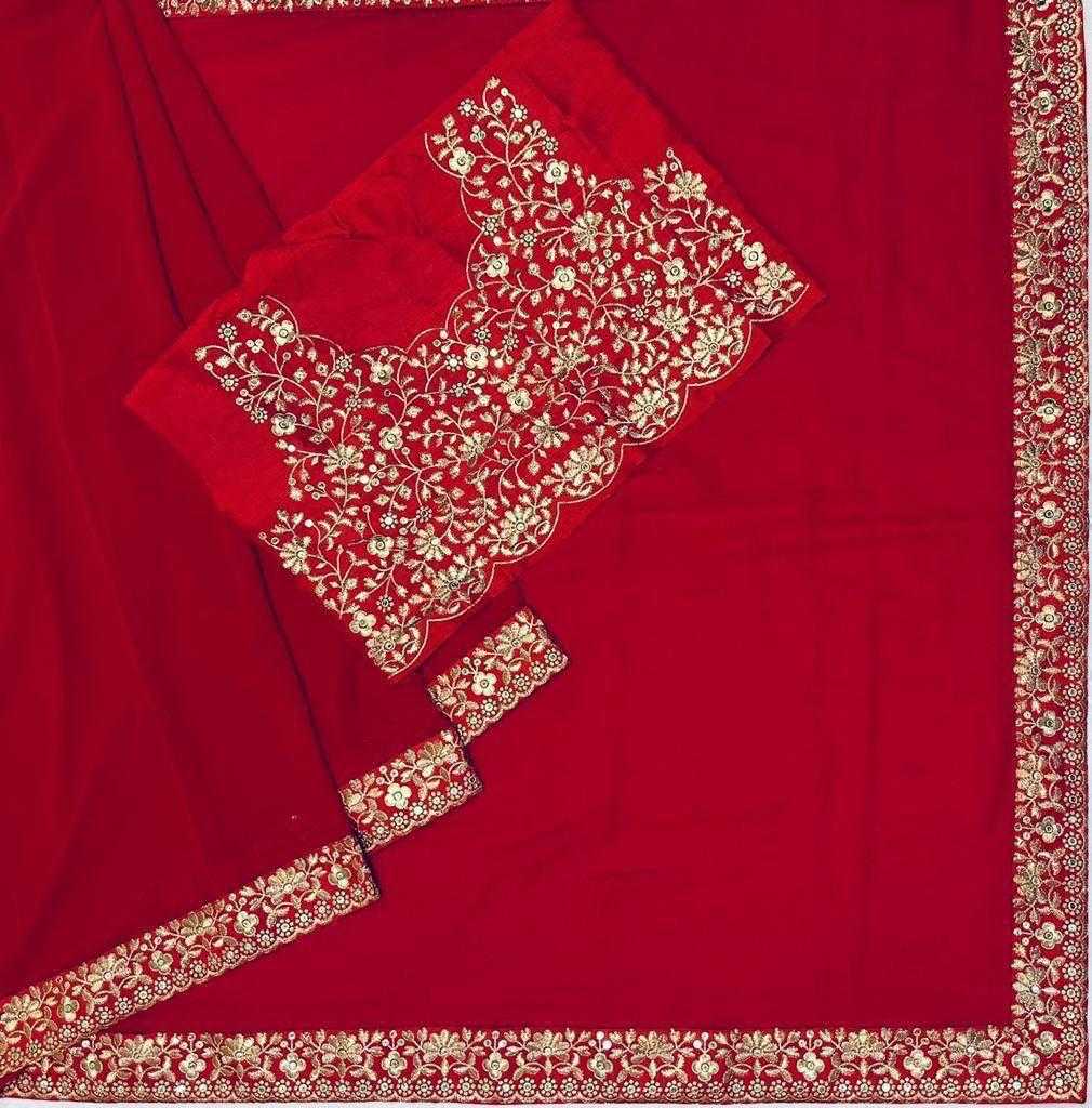 Ynf Georgette RIN134 0205 Sarees Wedding Collections Bollywood Collections Wholesale Georgette Sarees Madhuri Dixit Sarees Red Sarees Manufacturer