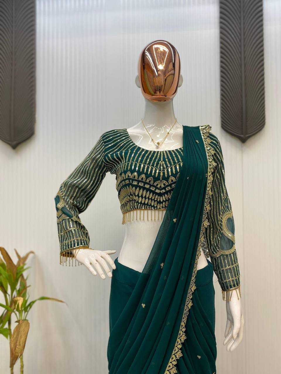 Ynf Georgette RIN141 1954 Sarees Wholesale Fancy Sarees Embroidered Sarees Manufacturer