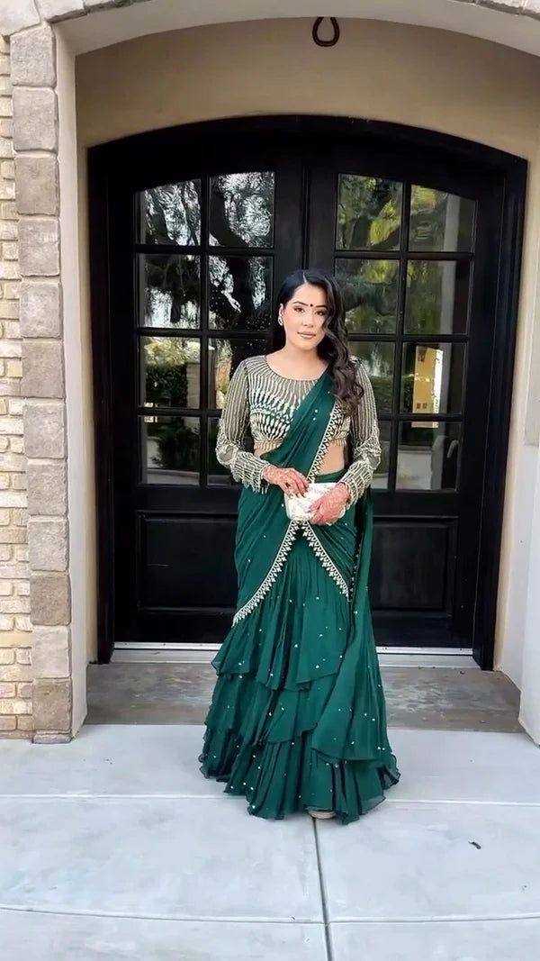 Ynf Georgette RIN141 1954 Sarees Wholesale Fancy Sarees Embroidered Sarees Manufacturer