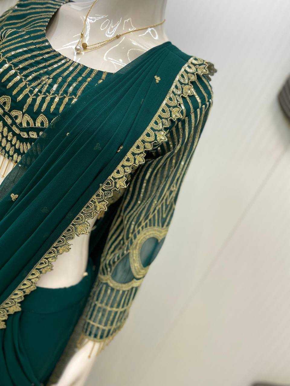 Ynf Georgette RIN141 1954 Sarees Wholesale Fancy Sarees Embroidered Sarees Manufacturer