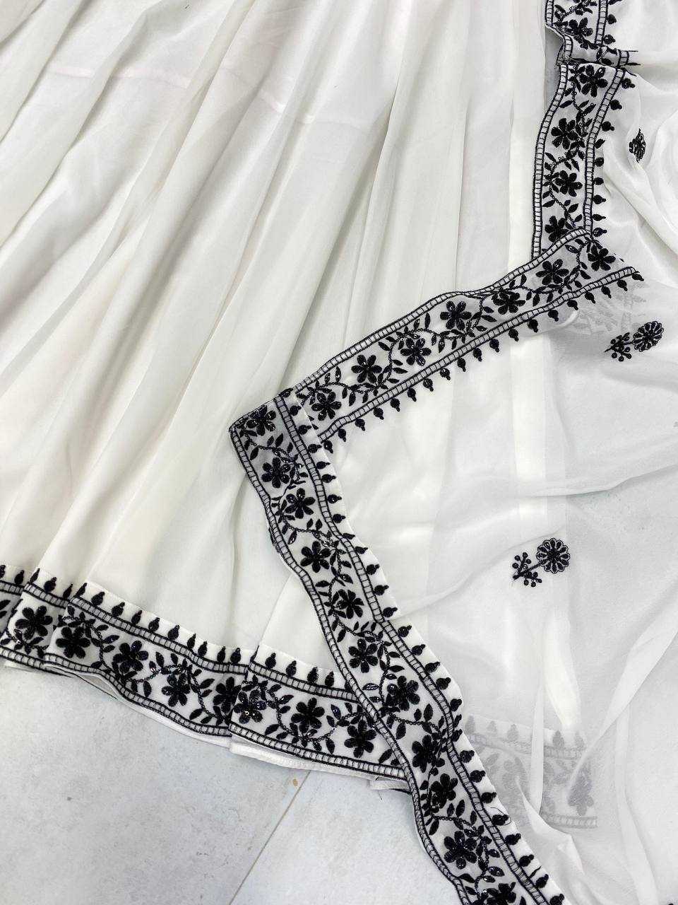 Ynf Georgette RIN141 1958 Gowns Wedding Collections Festive Collections Wholesale Embroidery Gowns Georgette Gown Sequin Gowns Manufacturer