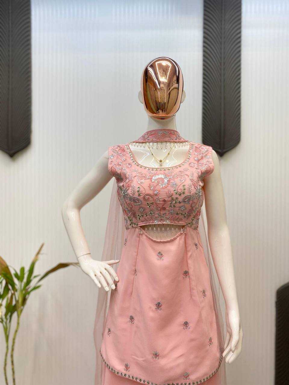 Ynf Georgette RIN141 1959 Suits & Dresses Wedding Collections Festive Collections Wholesale Embroidery Suits Palazzo Suit Georgette Suit Manufacturer