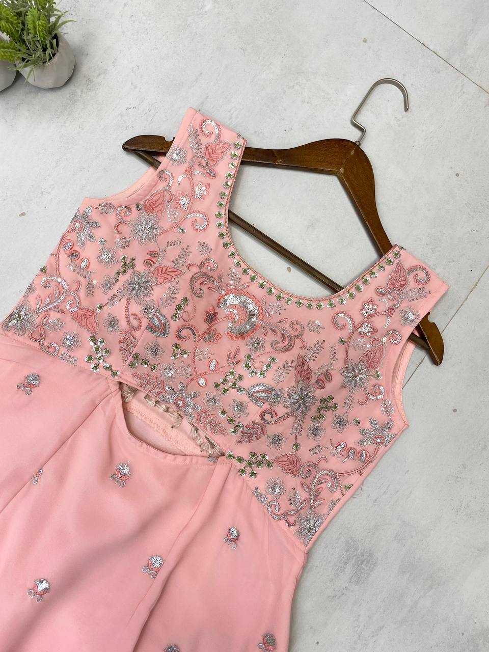 Ynf Georgette RIN141 1959 Suits & Dresses Wedding Collections Festive Collections Wholesale Embroidery Suits Palazzo Suit Georgette Suit Manufacturer