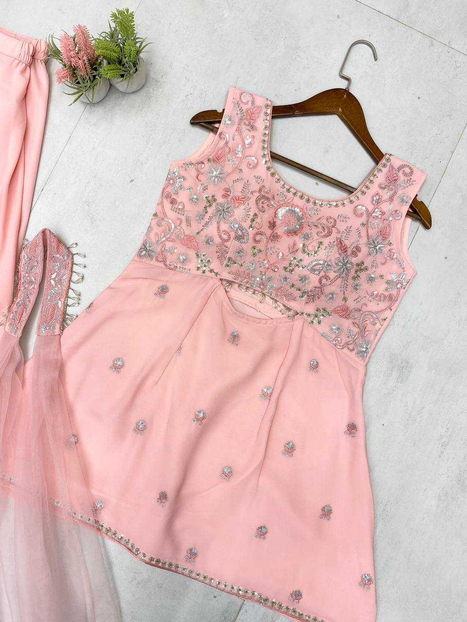 Ynf Georgette RIN141 1959 Suits & Dresses Wedding Collections Festive Collections Wholesale Embroidery Suits Palazzo Suit Georgette Suit Manufacturer
