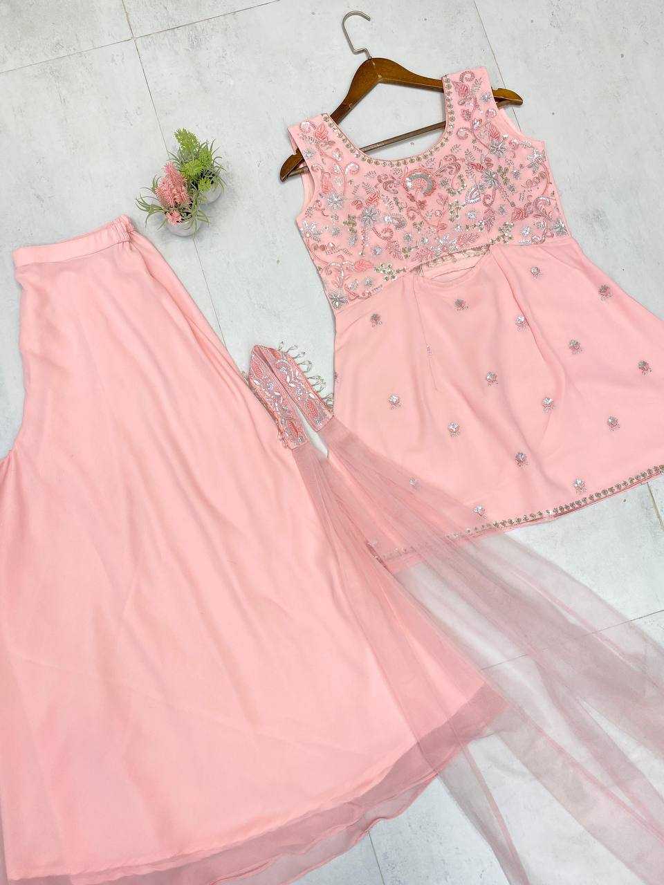 Ynf Georgette RIN141 1959 Suits & Dresses Wedding Collections Festive Collections Wholesale Embroidery Suits Palazzo Suit Georgette Suit Manufacturer