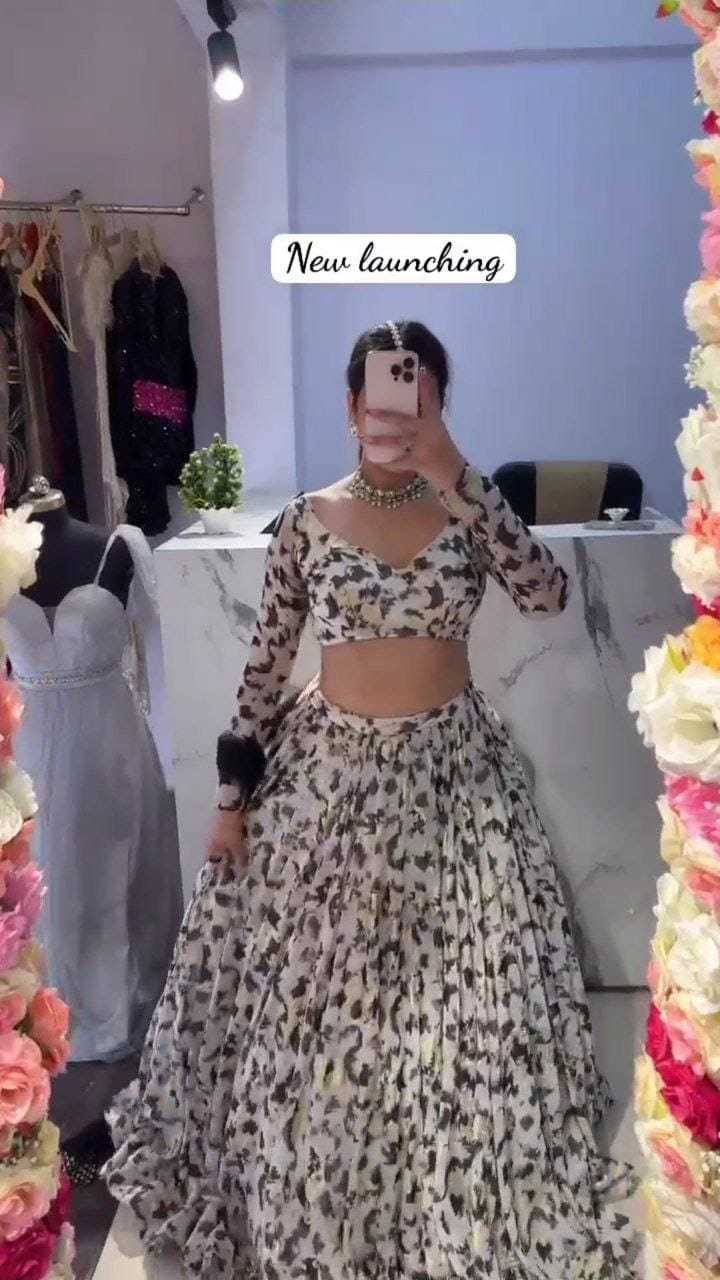 Ynf Georgette RIN157 1065 Lehengas Festive Collections Plus Size Collections Wholesale Designer Lehenga Choli Georgette Lehenga Onam Collections Manufacturer