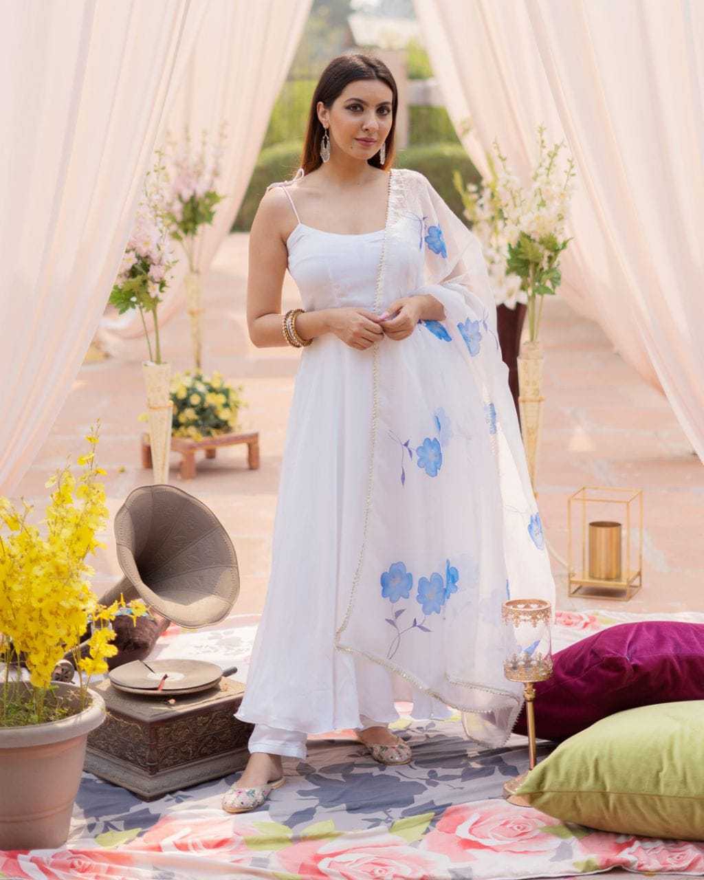 Ynf Georgette RIN157 183 Gowns Festive Collections Plus Size Collections Wholesale Fancy Gowns Georgette Gown Onam Collections Manufacturer