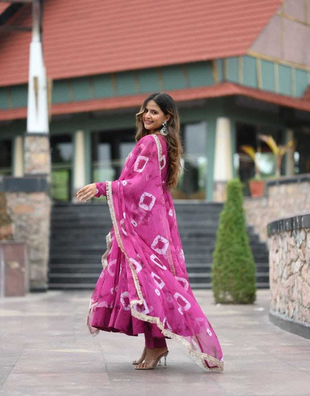 Ynf Georgette RIN157 188 Gowns Plus Size Collections Wholesale Georgette Gown Wedding Gown Pink Gown Manufacturer