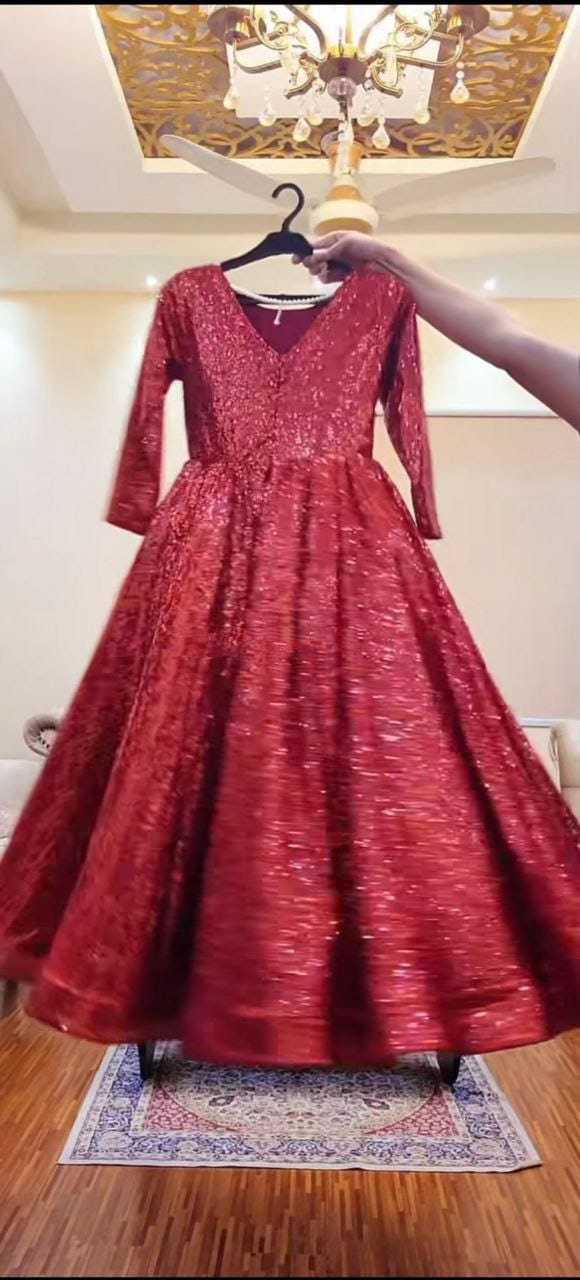 Ynf Georgette RIN157 2060 Gowns Wedding Collections Plus Size Collections Wholesale Georgette Gown Wedding Gown Sequin Gowns Manufacturer