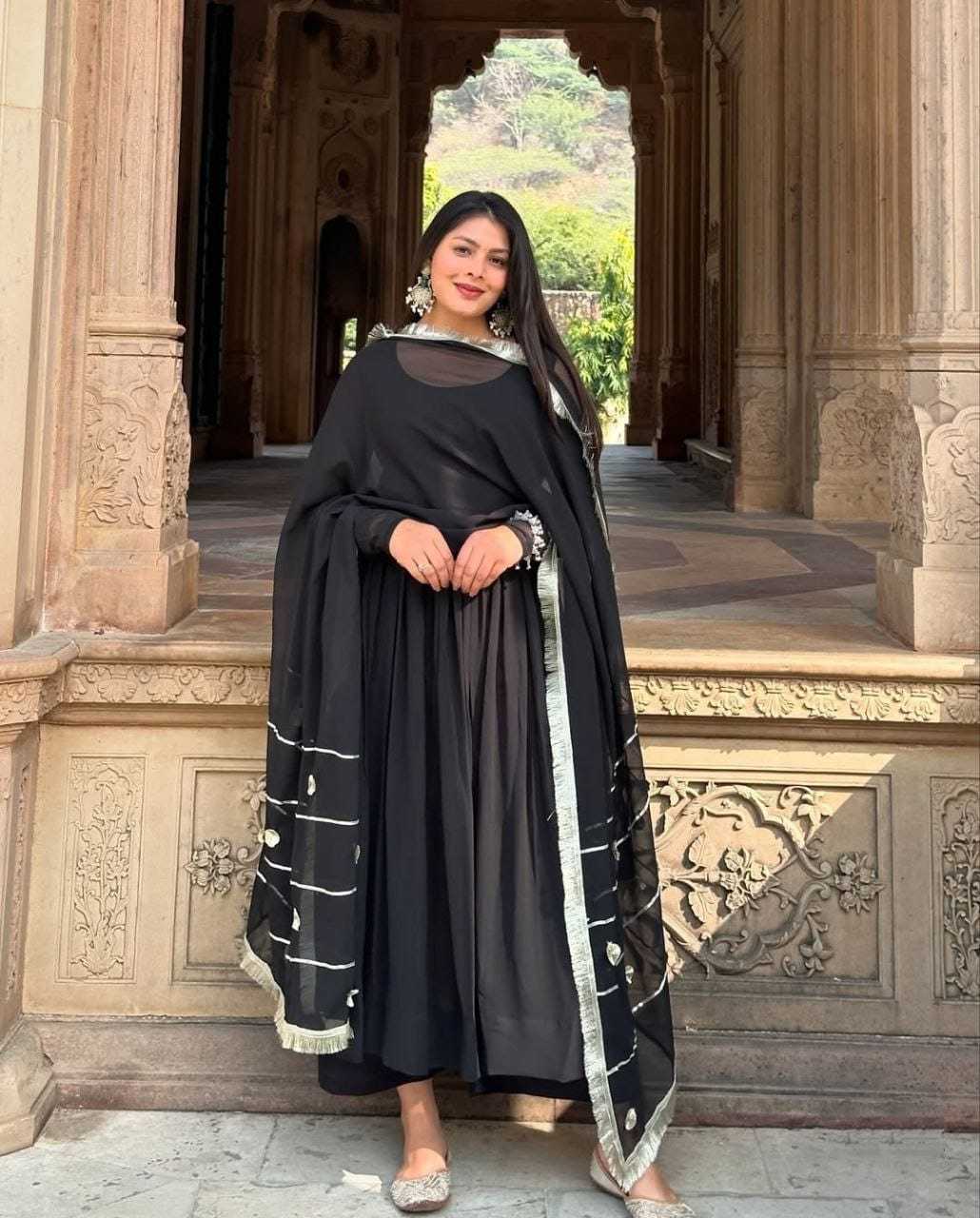 Ynf Georgette RIN157 2067 Gowns Wedding Collections Plus Size Collections Wholesale Georgette Gown Wedding Gown Black Gown Manufacturer