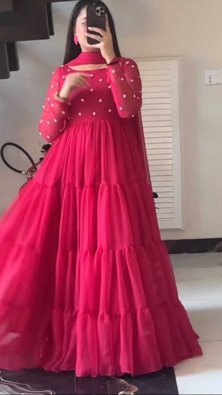 Ynf Georgette RIN157 2083 Gowns Wedding Collections Plus Size Collections Wholesale Party Gowns Georgette Gown Designer Gowns Manufacturer