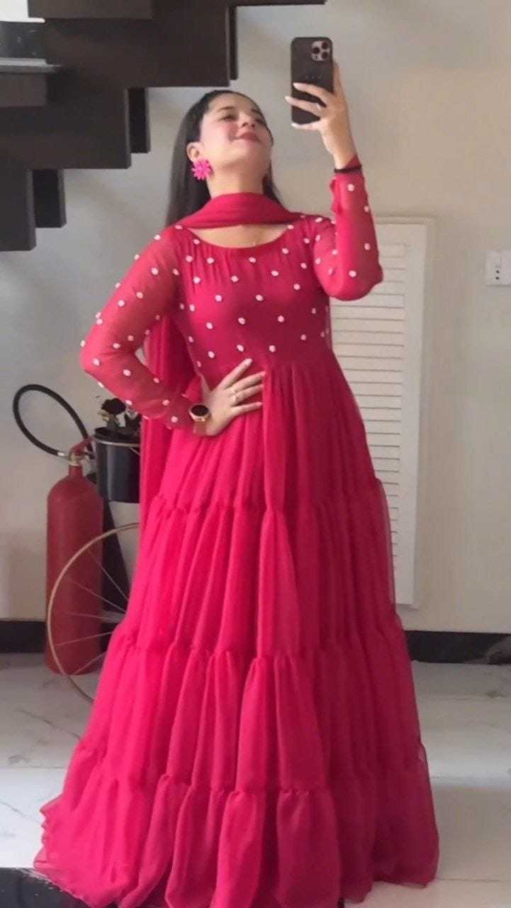 Ynf Georgette RIN157 2083 Gowns Wedding Collections Plus Size Collections Wholesale Party Gowns Georgette Gown Designer Gowns Manufacturer