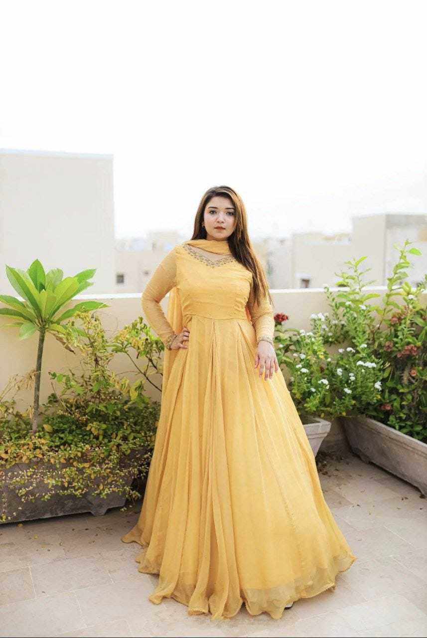 Ynf Georgette RIN157 2089 Gowns Plus Size Collections Wholesale Party Gowns Georgette Gown Designer Gowns Manufacturer