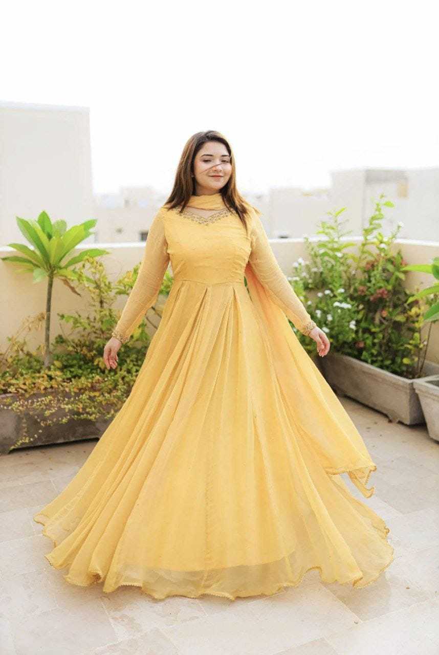 Ynf Georgette RIN157 2089 Gowns Plus Size Collections Wholesale Party Gowns Georgette Gown Designer Gowns Manufacturer