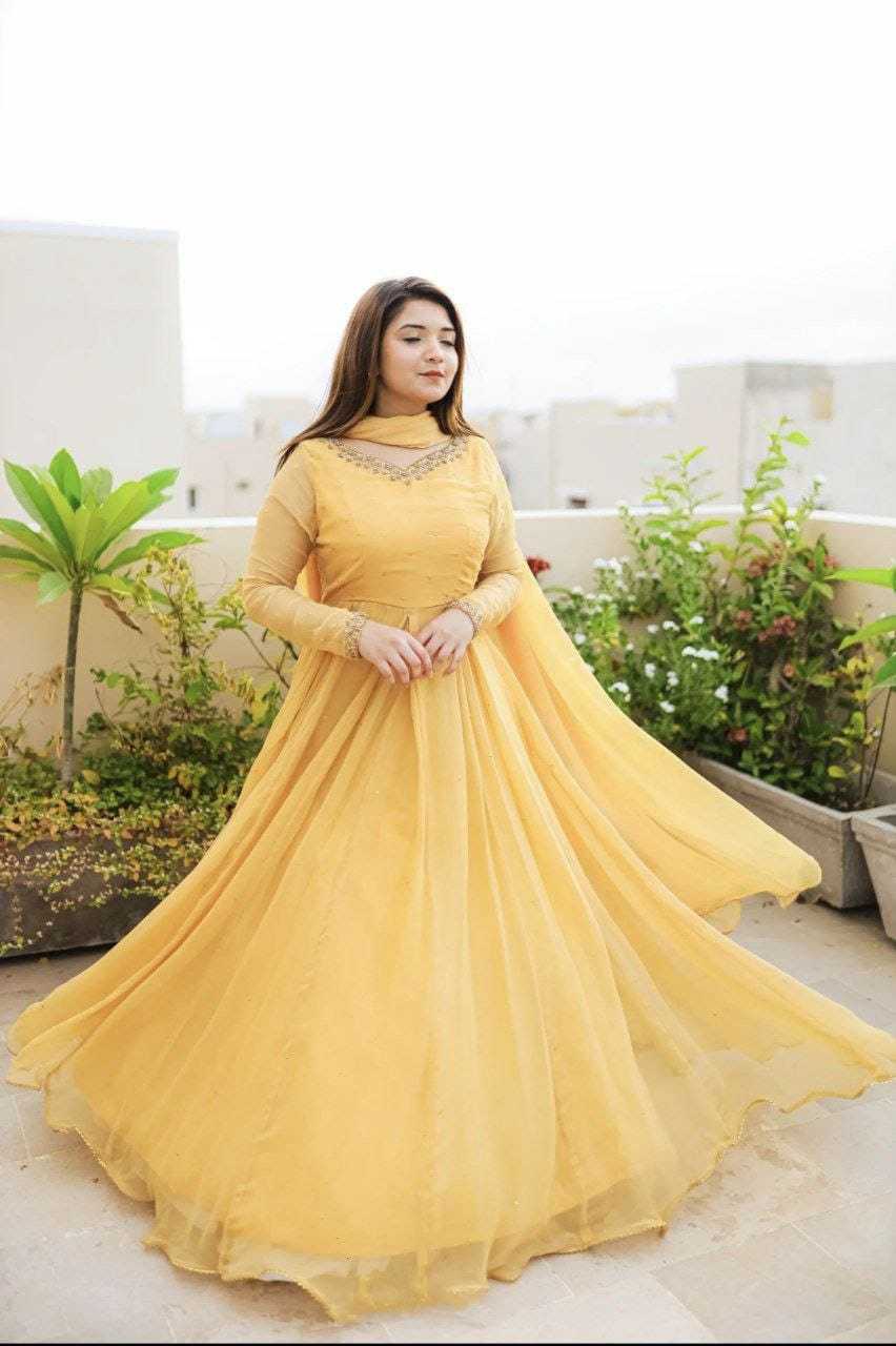 Ynf Georgette RIN157 2089 Gowns Plus Size Collections Wholesale Party Gowns Georgette Gown Designer Gowns Manufacturer