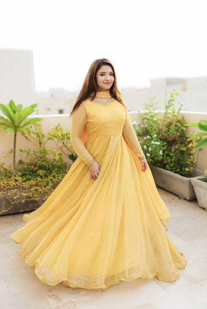 Ynf Georgette RIN157 2089 Gowns Plus Size Collections Wholesale Party Gowns Georgette Gown Designer Gowns Manufacturer