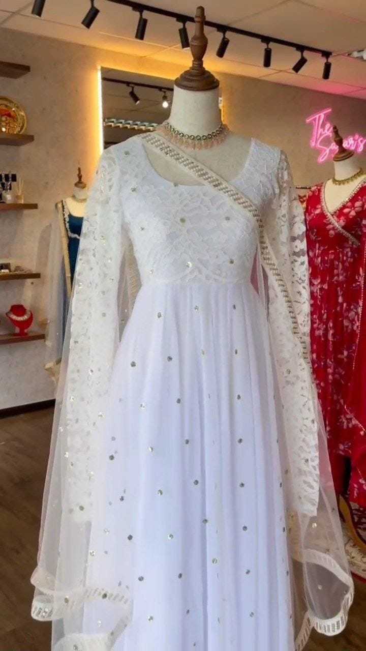 Ynf Georgette RIN157 2092 Gowns Festive Collections Plus Size Collections Wholesale Embroidery Gowns Georgette Gown Onam Collections Manufacturer